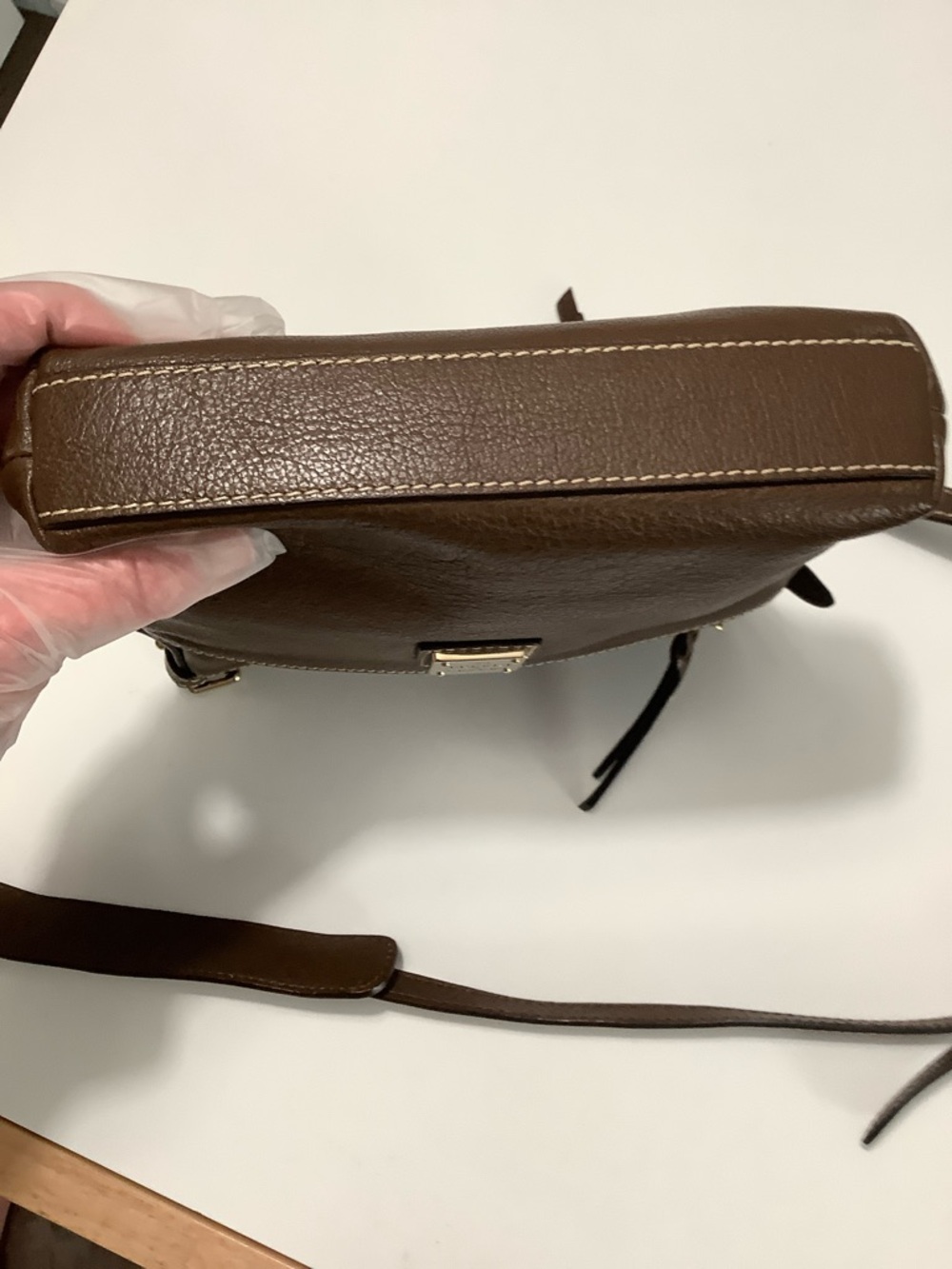 Dooney & Bourke Brown Leather Crossbody Bag - Picture 6 of 10